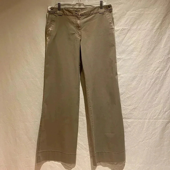 LOFT Khaki Wide-Leg Pant, size 12L - Picture 1 of 10